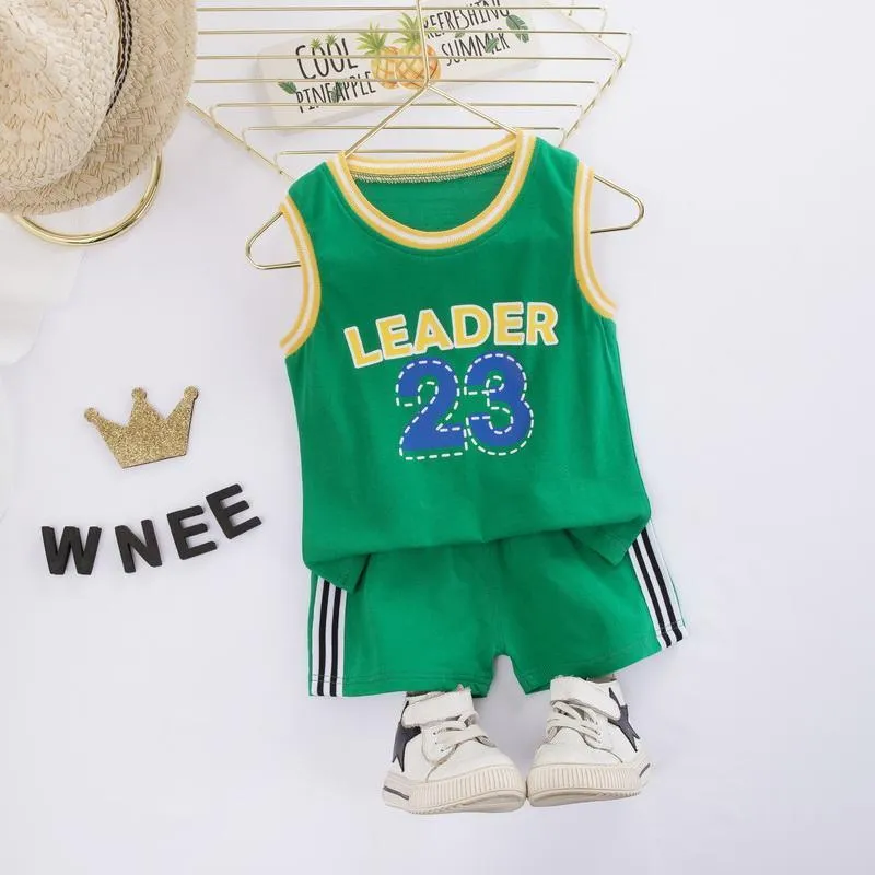 2-piece Numbers Pattern Vest & Shorts for Children Boy