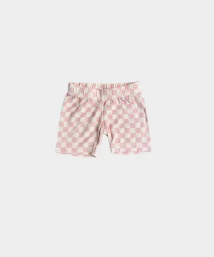 Biker Shorts | Pink Lemonade Checkered