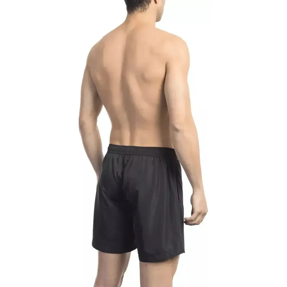 Bikkembergs Black Polyester Men Swim Shorts