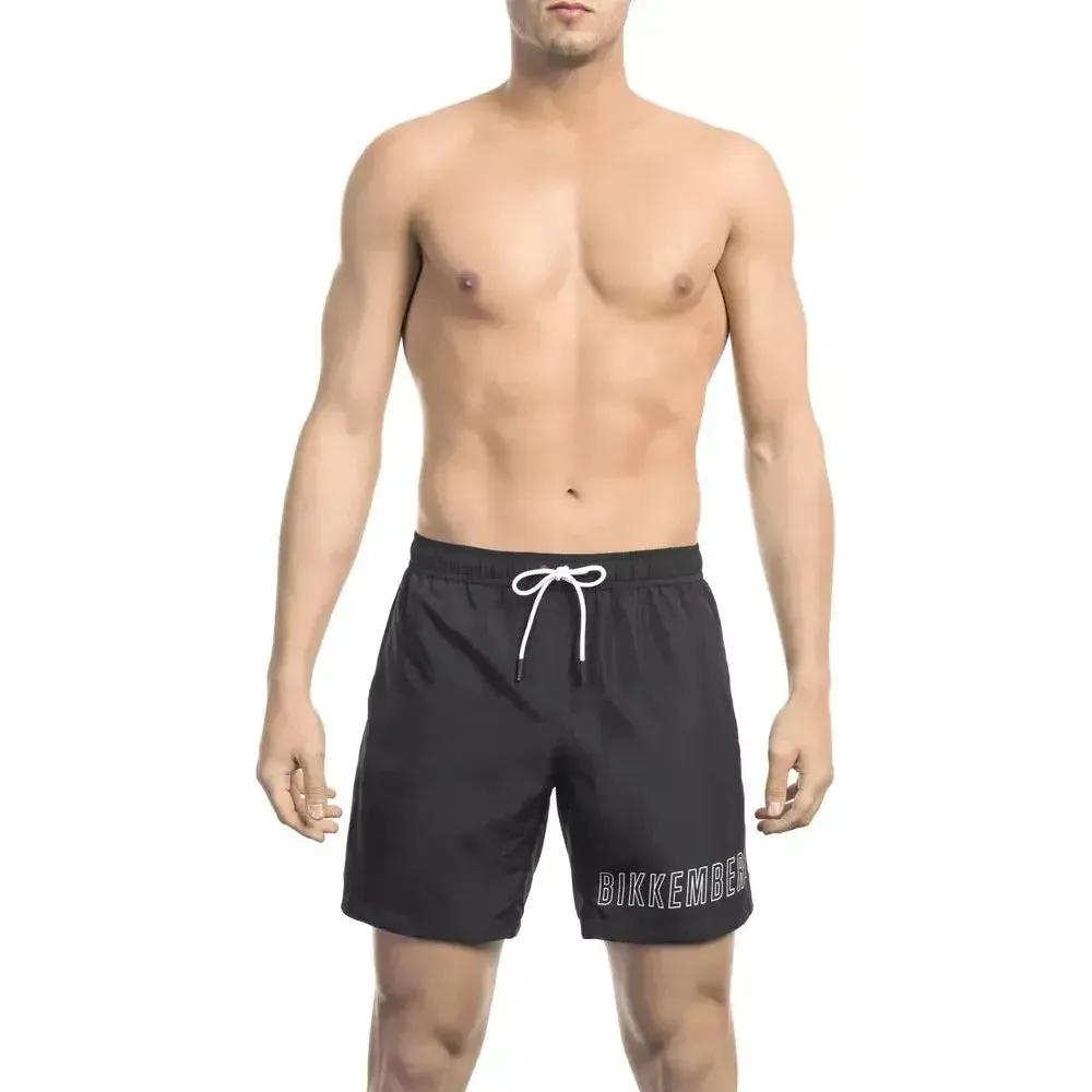 Bikkembergs Black Polyester Men Swim Shorts