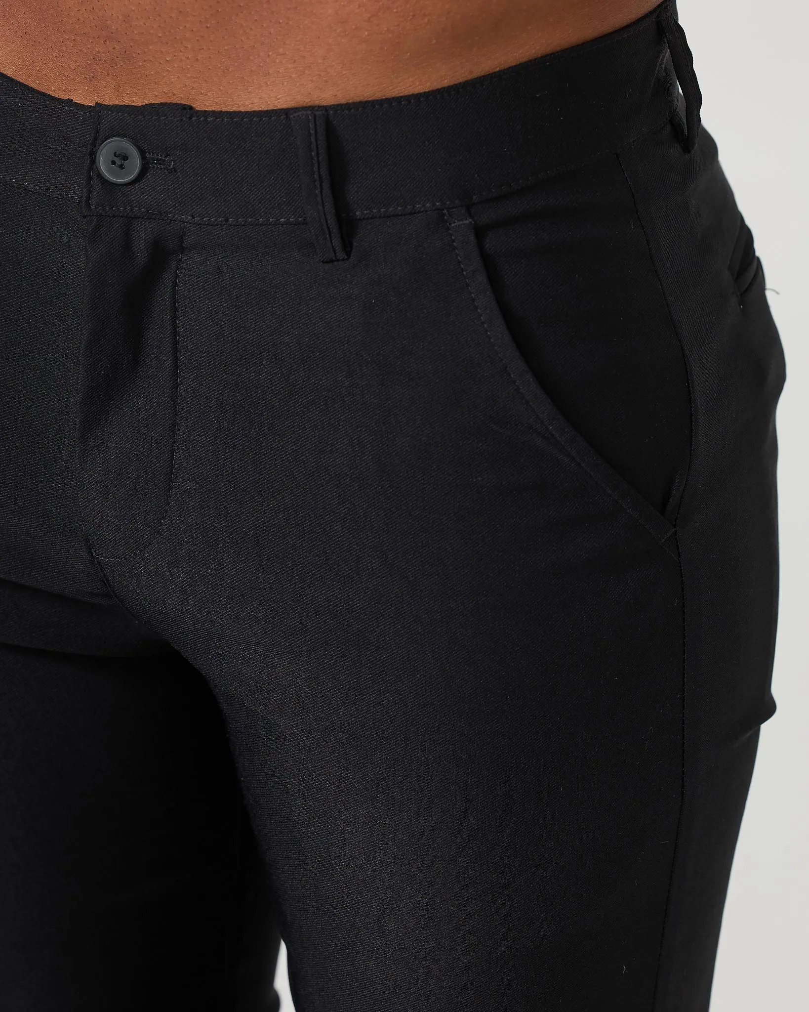 Black Stretch Chino Shorts