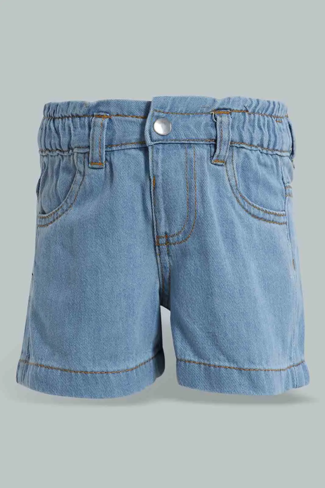 Blue Paperbag Denim Short