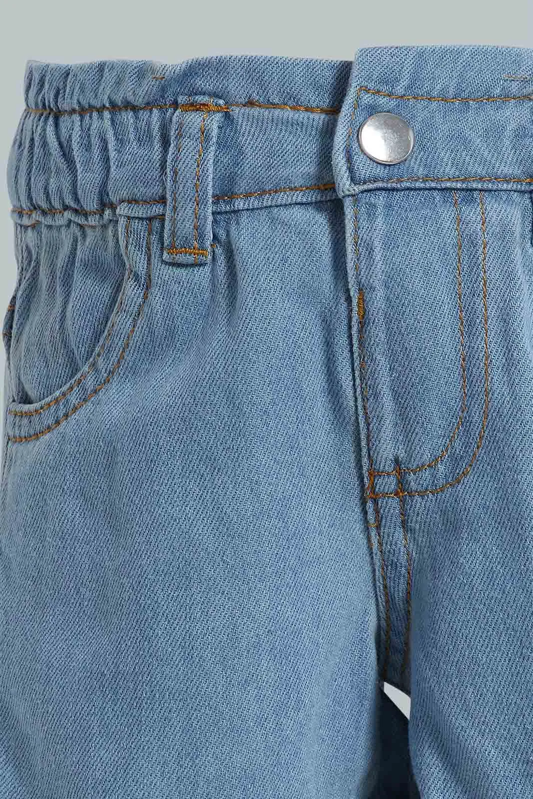 Blue Paperbag Denim Short