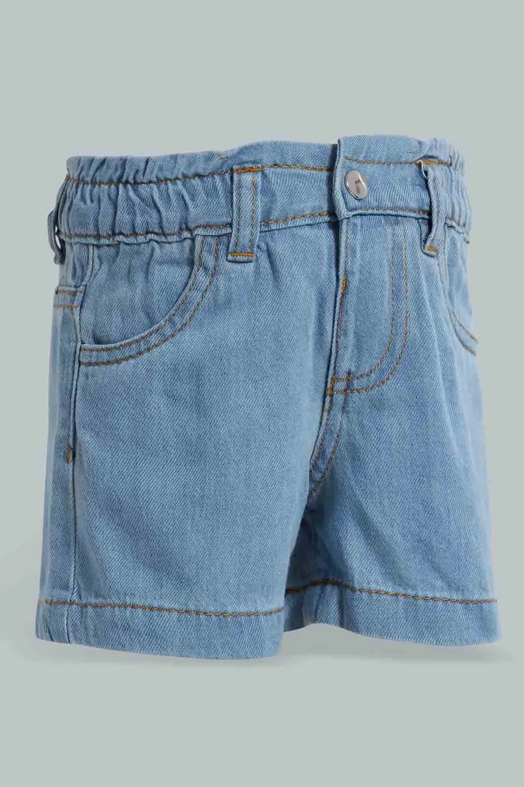 Blue Paperbag Denim Short