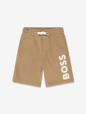 BOSS Baby Boys Logo Shorts in Beige