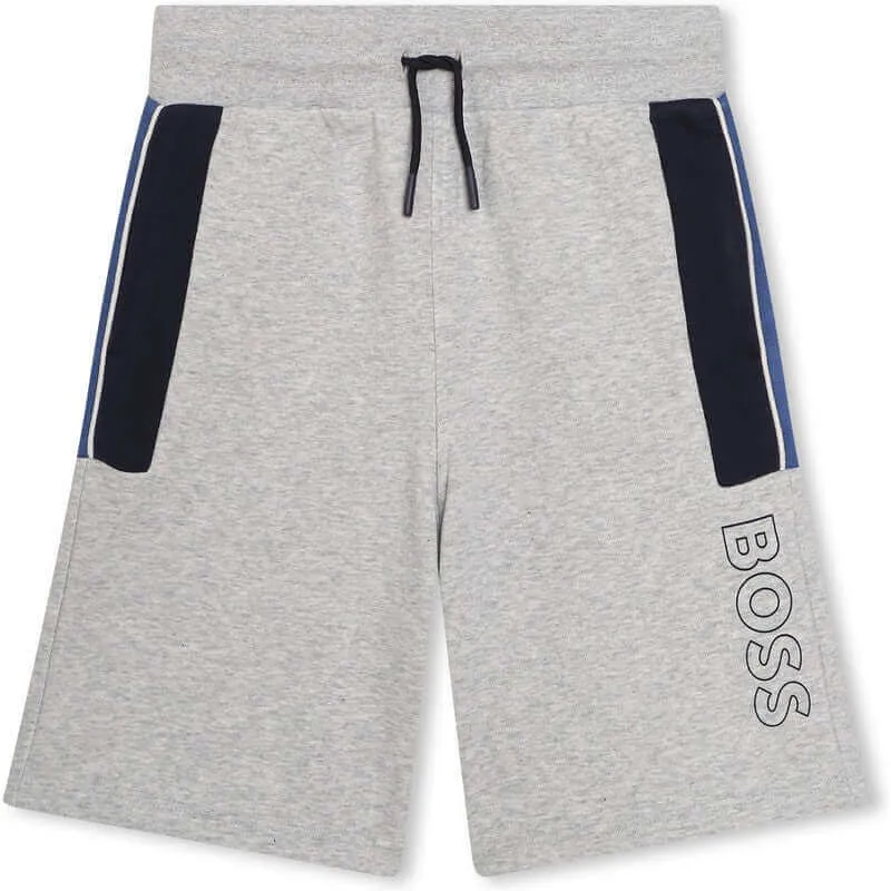 Boys Grey Logo Jersey Shorts