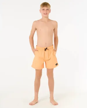 Boys Offset Volley Shorts in Mandarin Zest