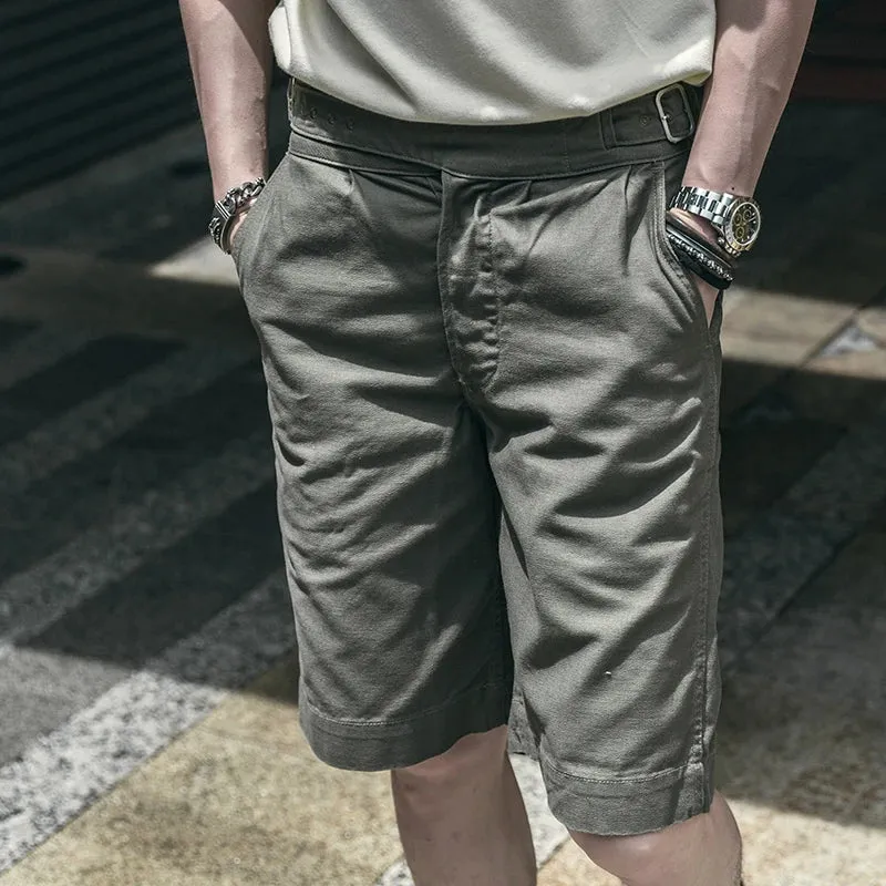 British Army Gurkha Shorts - 70s Khaki Chino Drill Military Short Pants