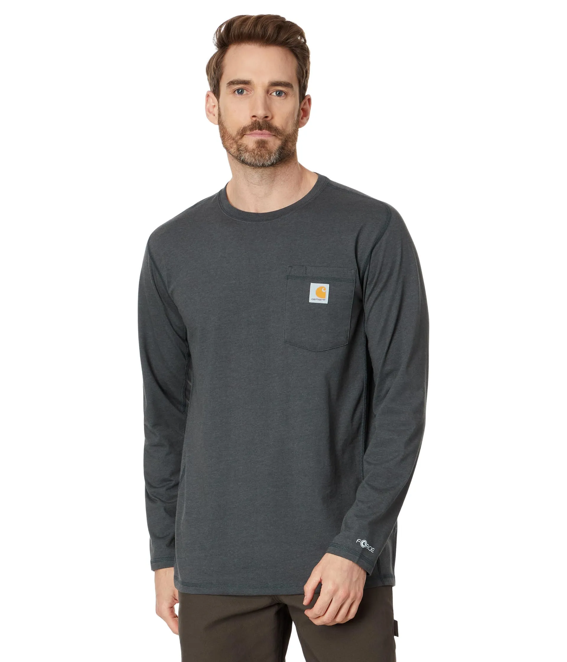 Carhartt 106656 Men's Force Relaxed Fit Midweight Long-Sleeve Pocket T-Shirt