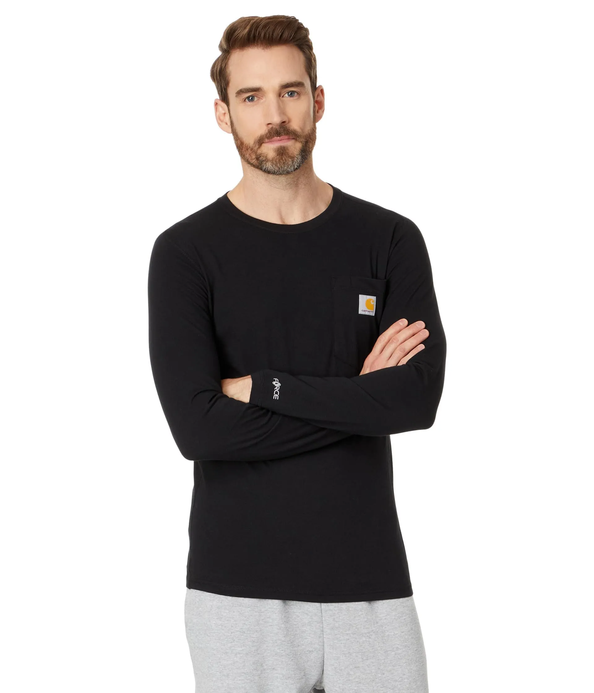 Carhartt 106656 Men's Force Relaxed Fit Midweight Long-Sleeve Pocket T-Shirt