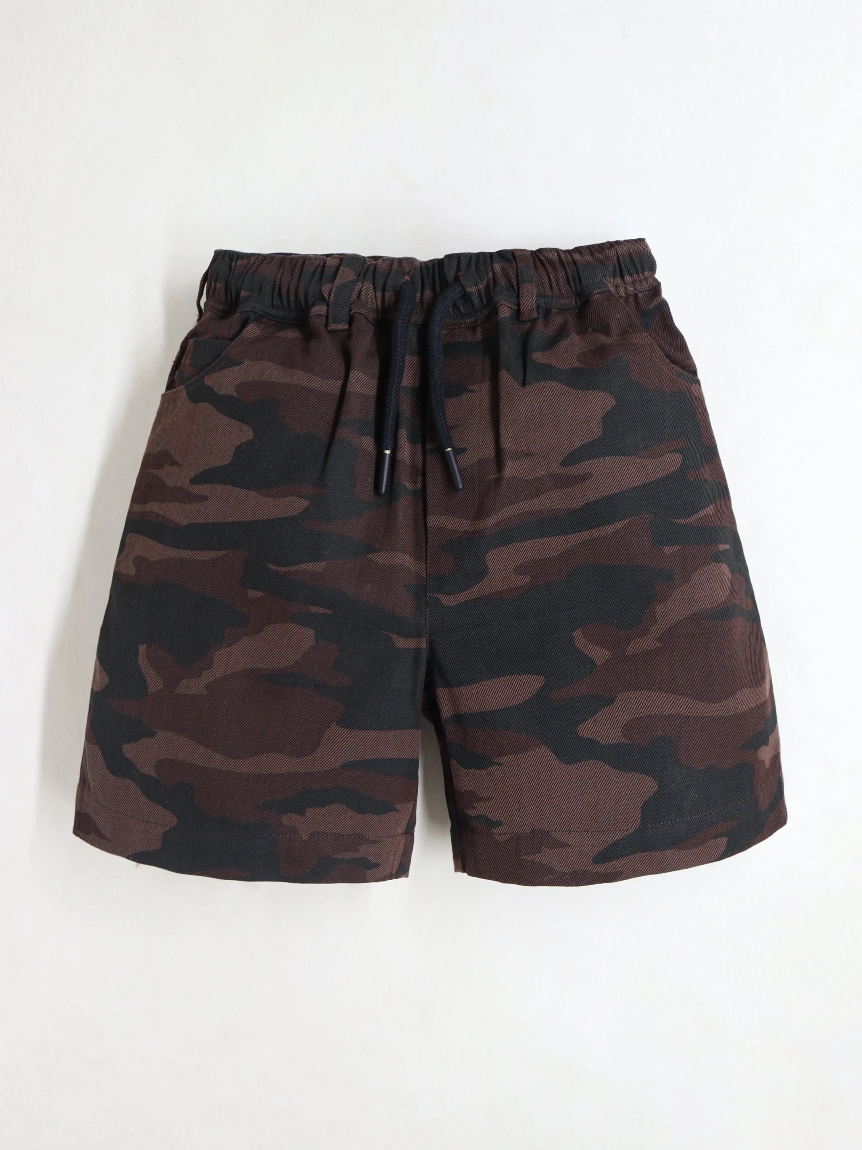 Cherry Crumble Boys Multicolour Camouflage Print  Shorts