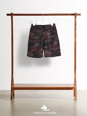 Cherry Crumble Boys Multicolour Camouflage Print  Shorts