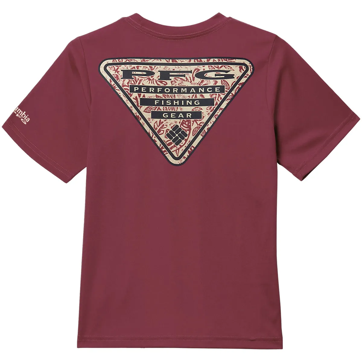 Columbia Youth Seminole Logo Terminal Tackle Short Sleeve Shirt - Garnet