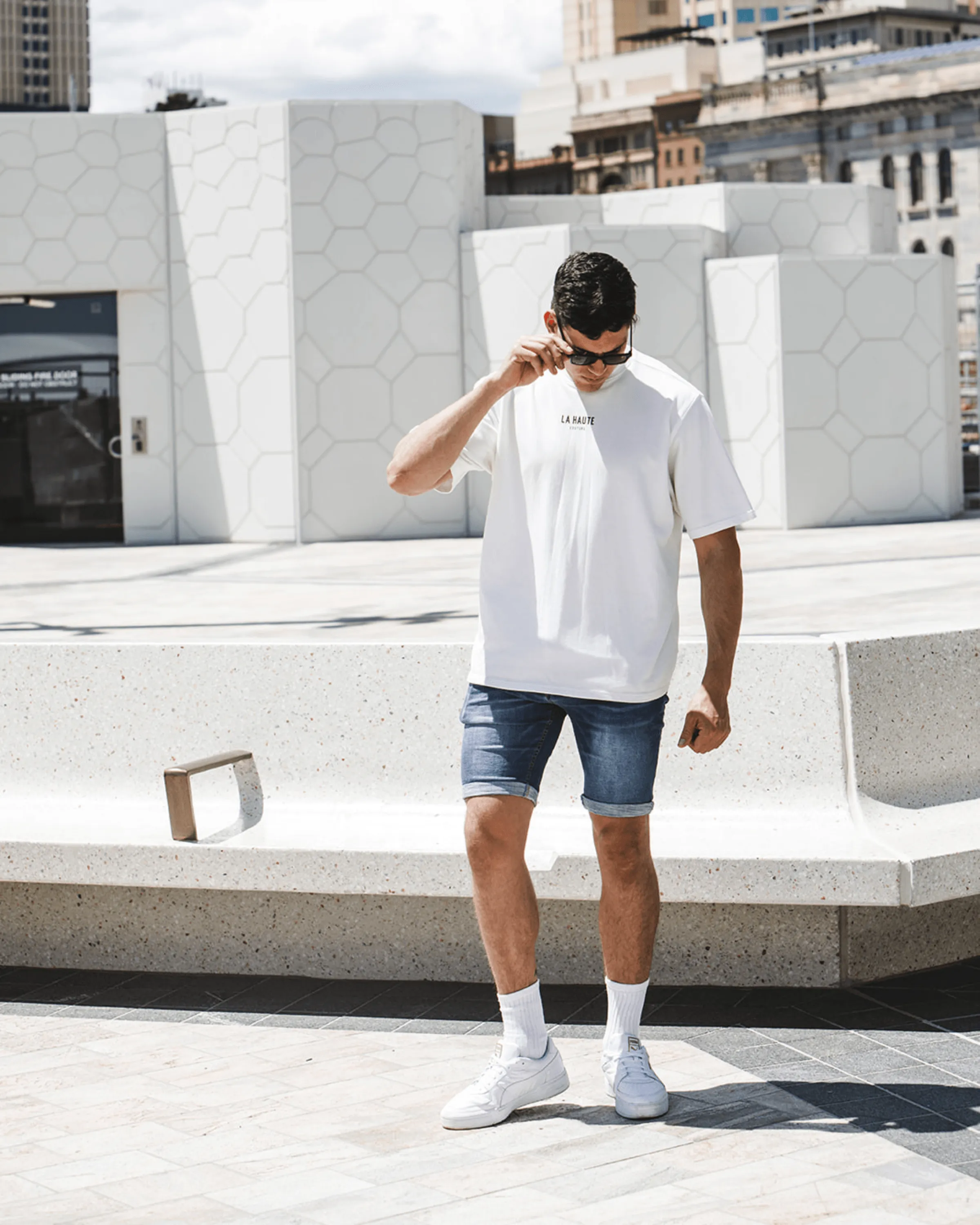 Dark Blue Denim Shorts