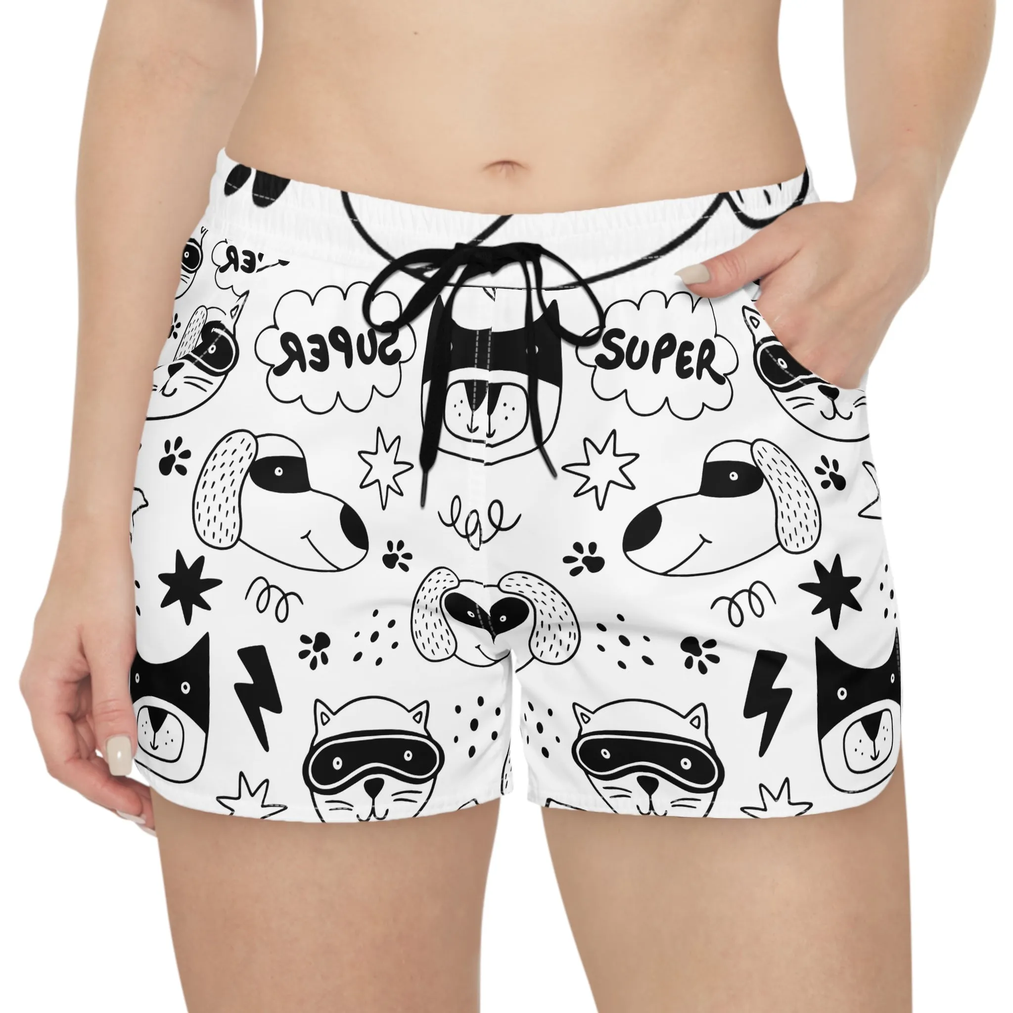 Doodle Dogs & Cats - Inovax Women's Casual Shorts