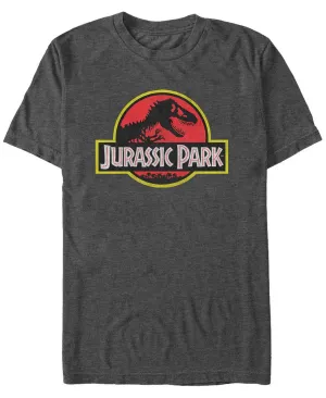 Fifth Sun Men's Classic Faded Jurassic Park Logo Short Sleeve T-Shirt , multi