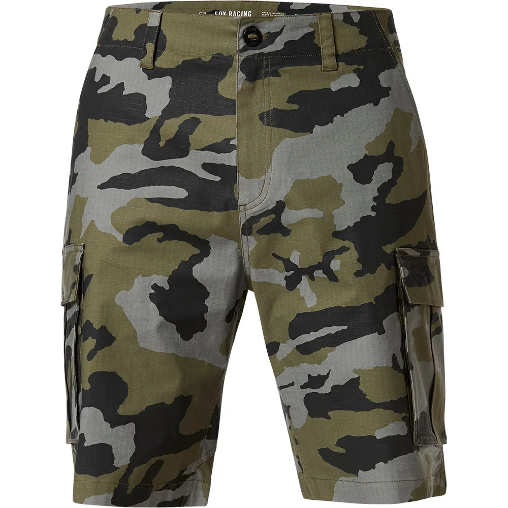 Fox Racing  Mens Green Camo Slambozo Camo 2.0 Shorts Cargo Pockets Casual Stretch