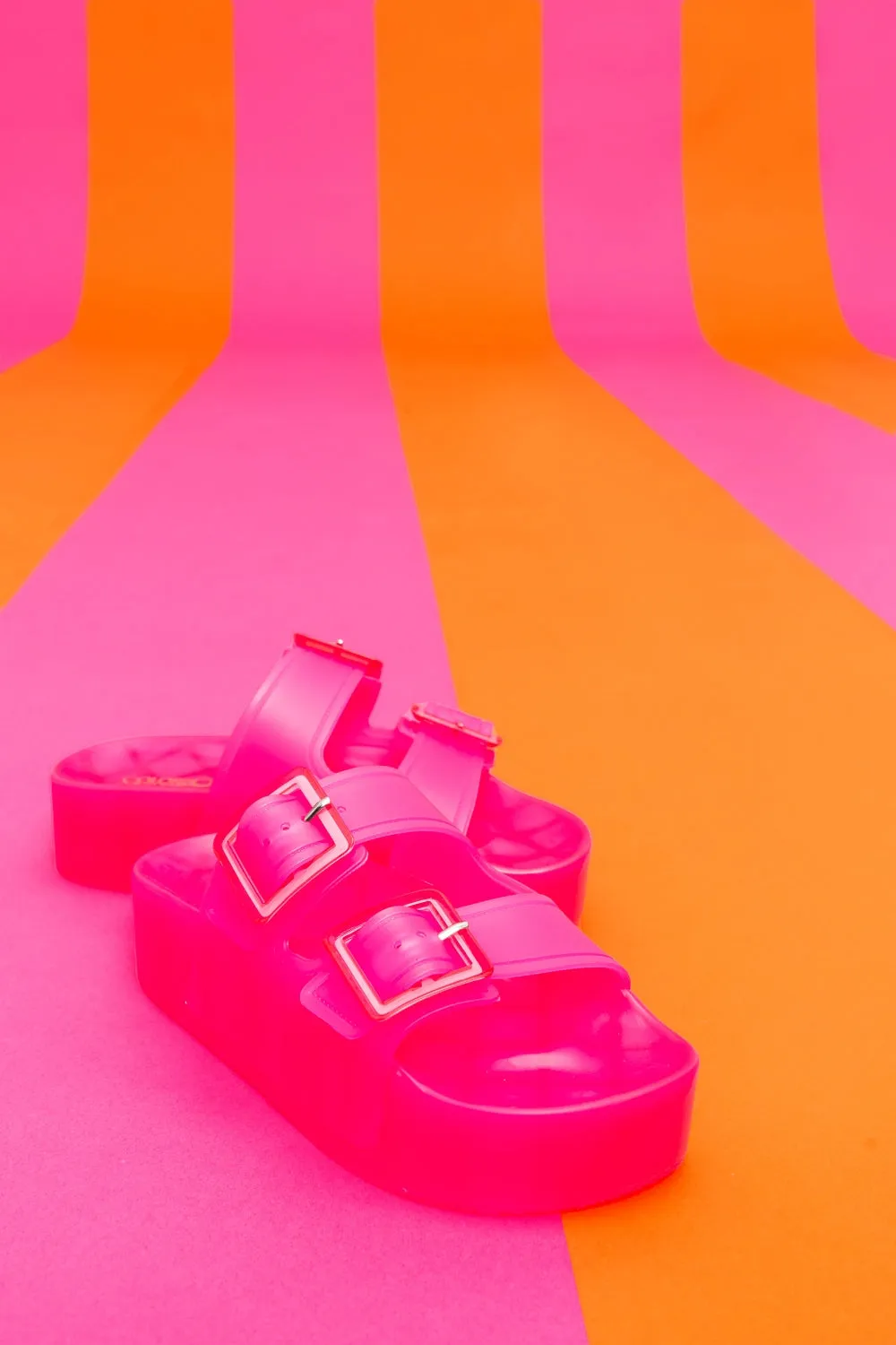 HIGH JELLY SANDAL 2 BUCKLES