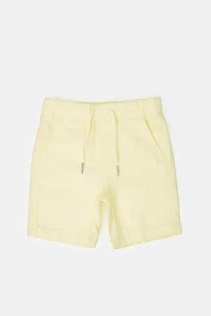 Infant Boys Yellow Twill Pull On Shorts