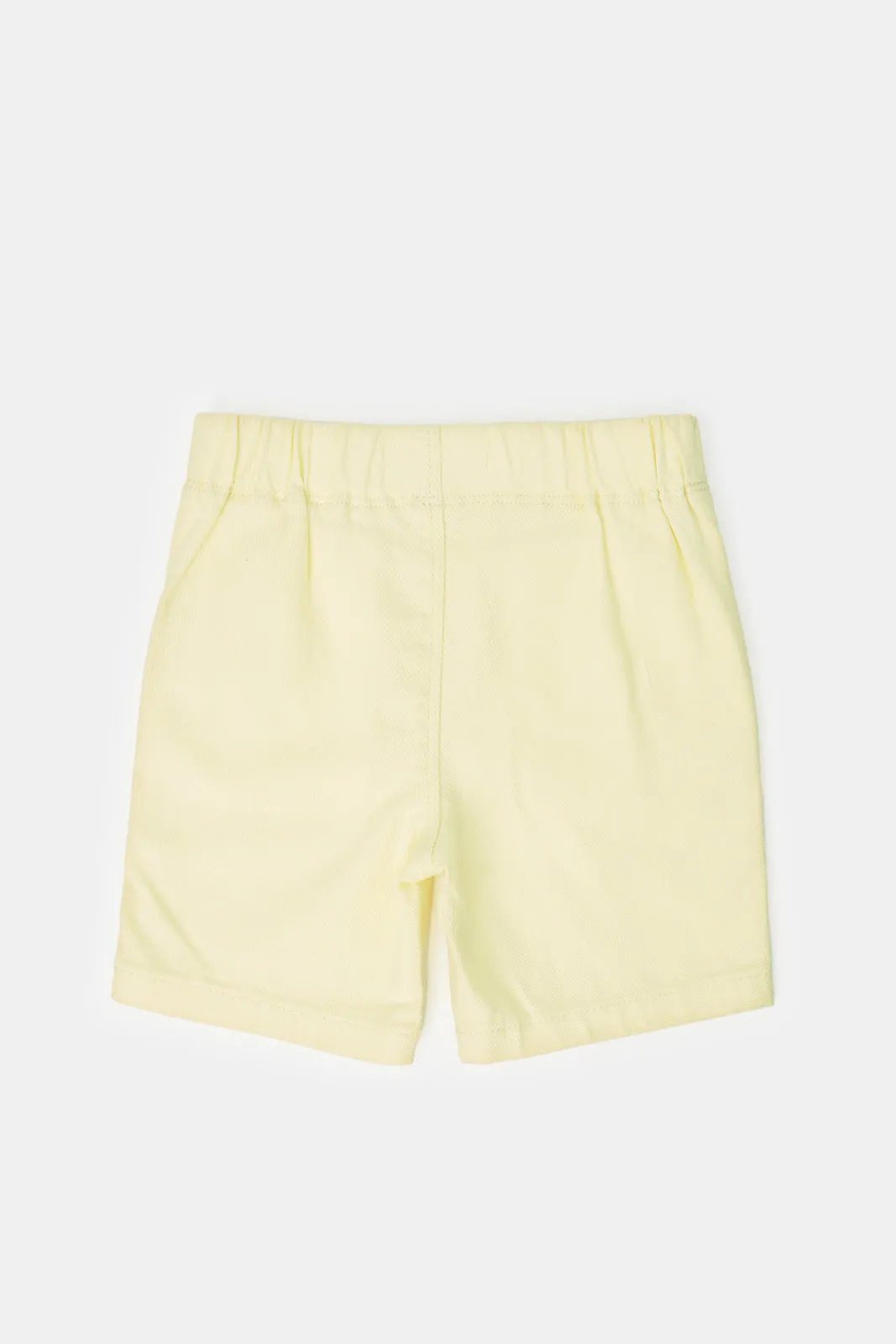 Infant Boys Yellow Twill Pull On Shorts