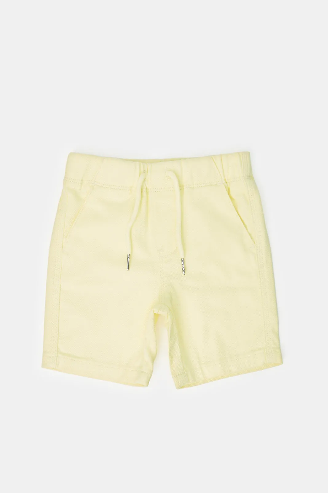 Infant Boys Yellow Twill Pull On Shorts