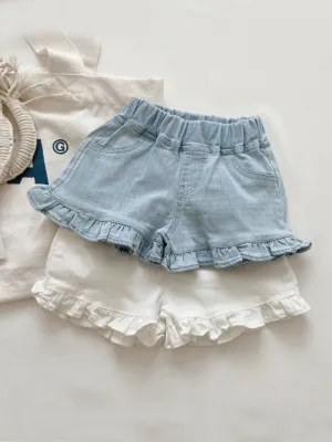 It’s A Lovely Day Ruffle Denim Shorts