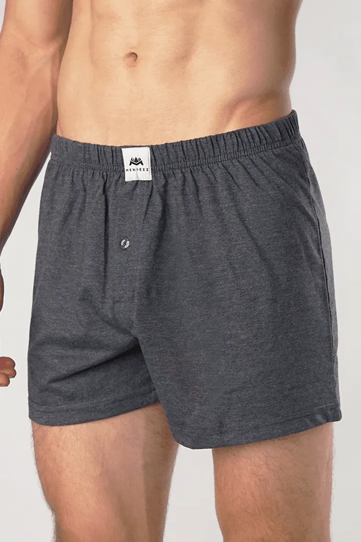 Jersey Boxer Shorts - Charcoal Grey Pack Of 3