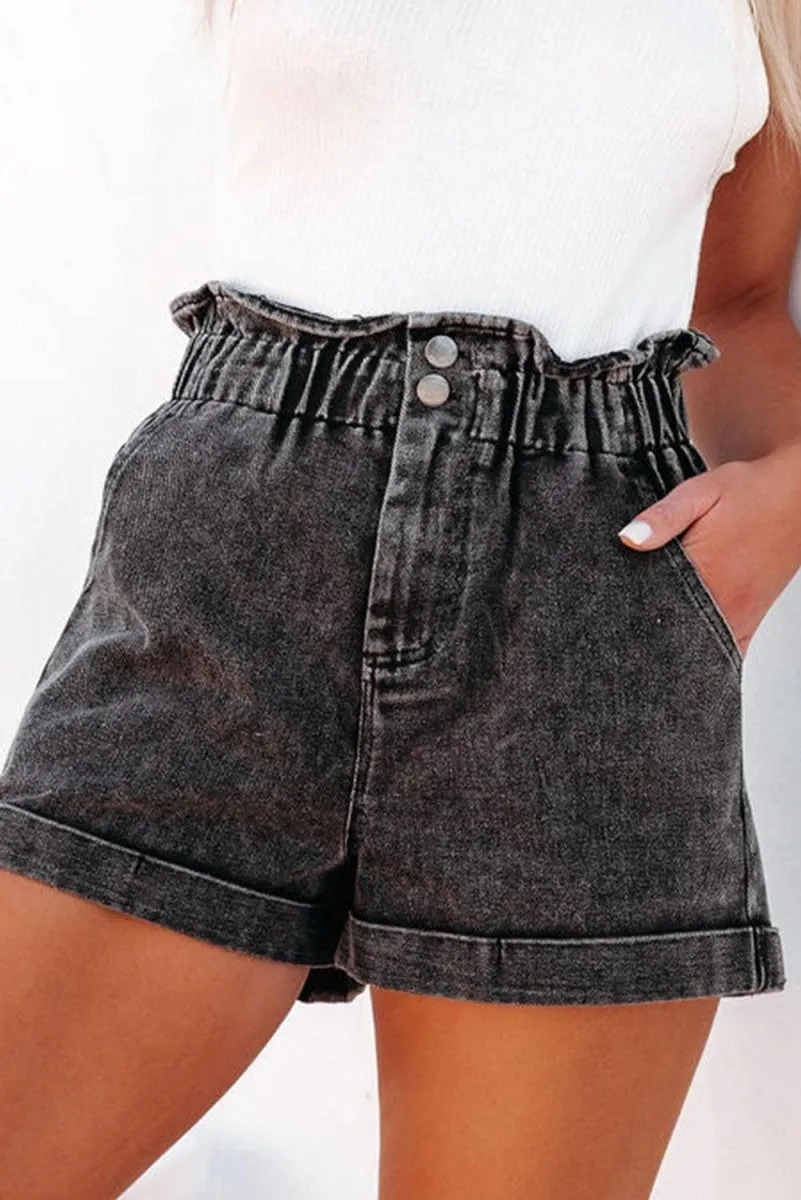 Lola Vintage Washed High Waist Denim Shorts