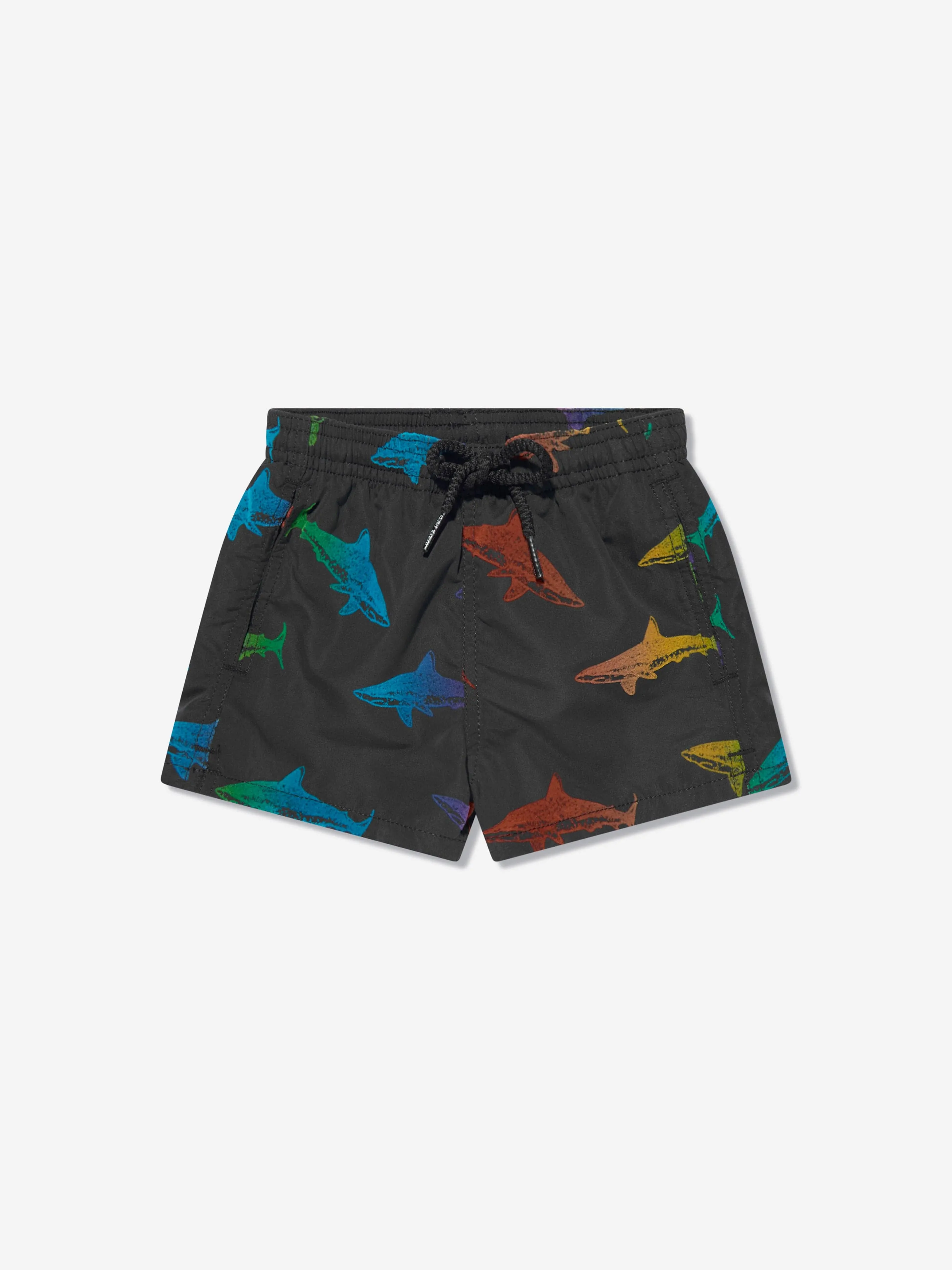 MC2 Saint Barth Boys Special Edition Shark Swim Shorts in Black