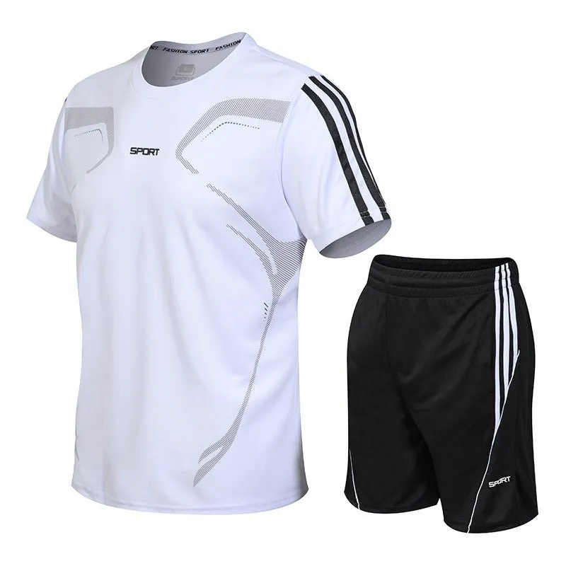 Men's Breathable Activewear Set - Moisture-Wicking T-Shirt & Quick-Dry Shorts