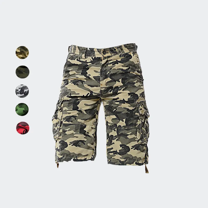 Mens Cotton Camouflage Army Military Cargo Shorts with Multi Pockets-956