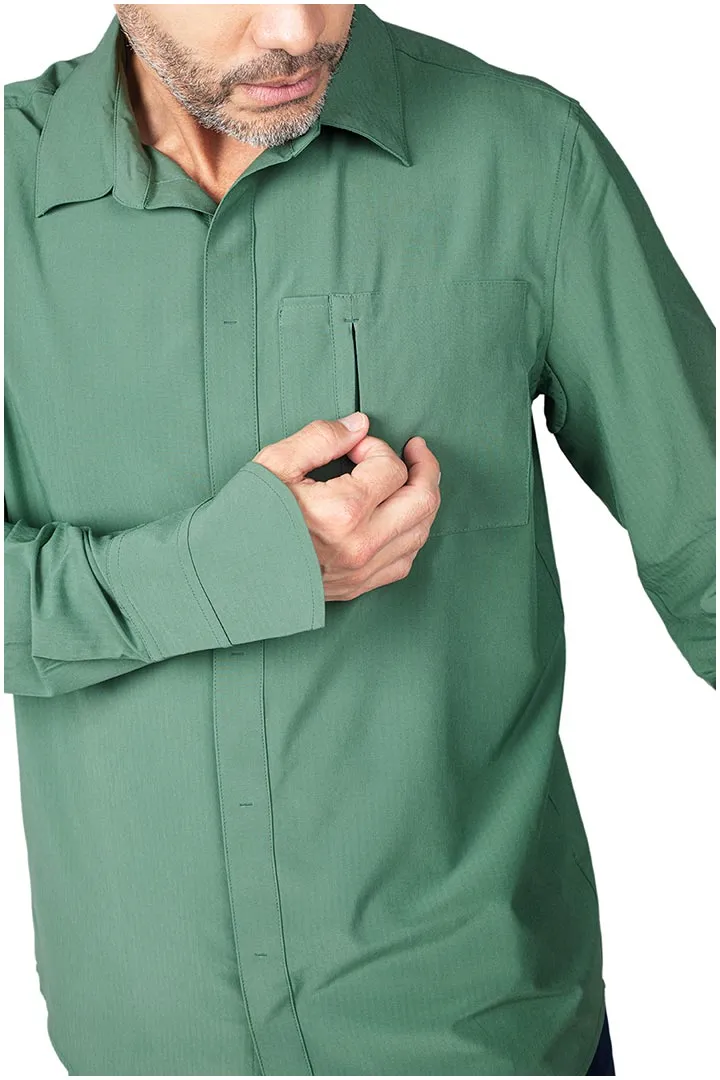 Men's Fiera Smart Shirt  |  Pine Green Shadow Stripe