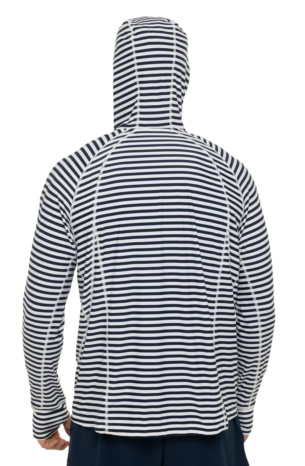 Men's Ocala Swim Hoodie | White/Navy Stripe