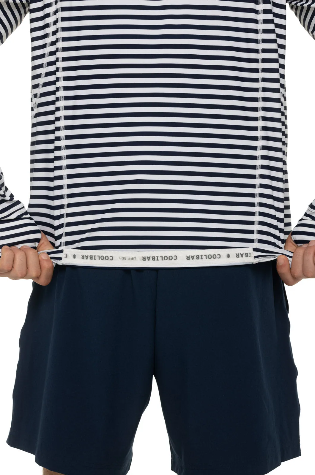 Men's Ocala Swim Hoodie | White/Navy Stripe