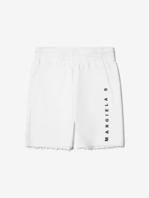 MM6 Maison Margiela Kids Logo Shorts In White