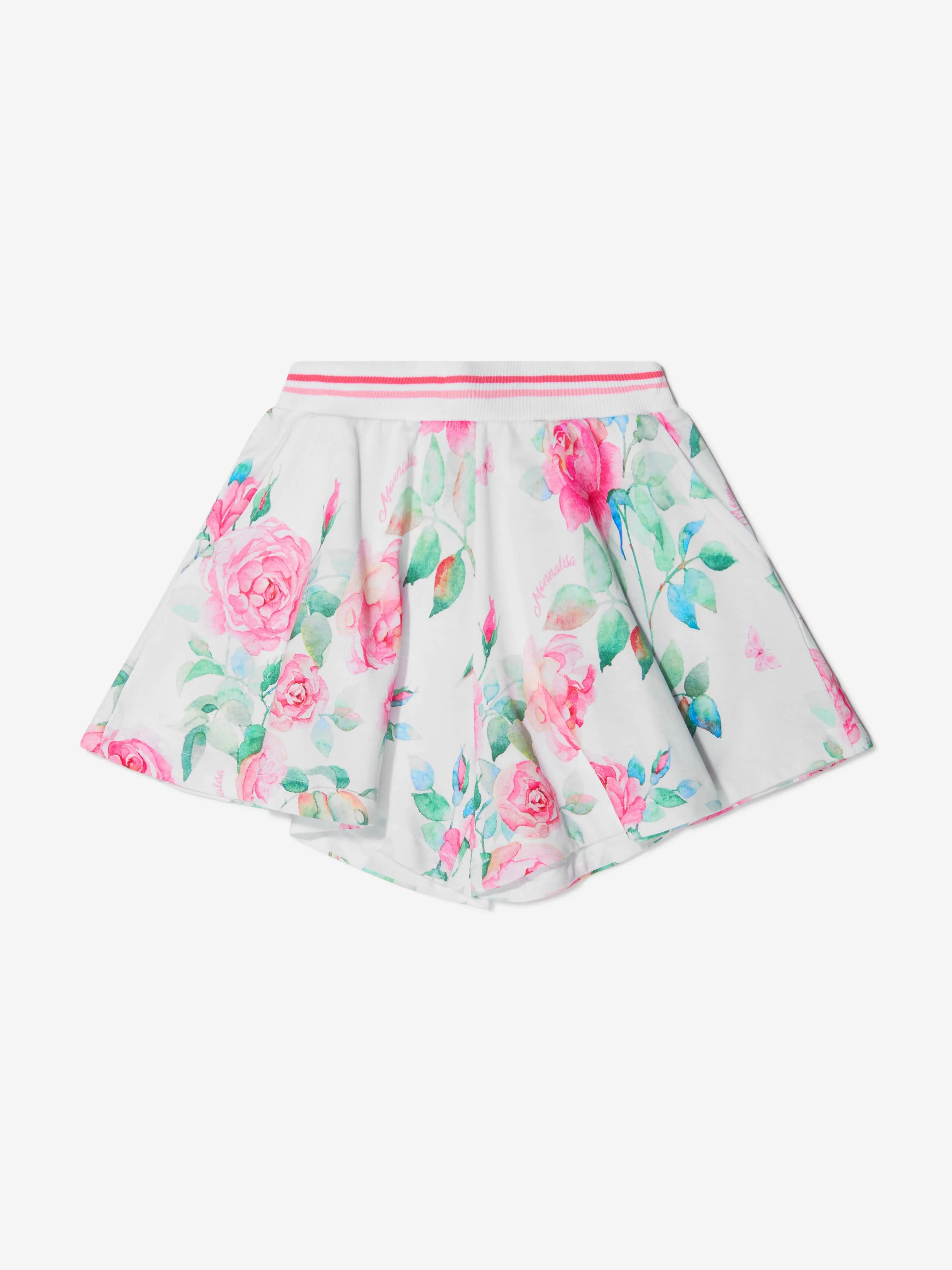 Monnalisa Girls Cotton Rose Bloom Shorts