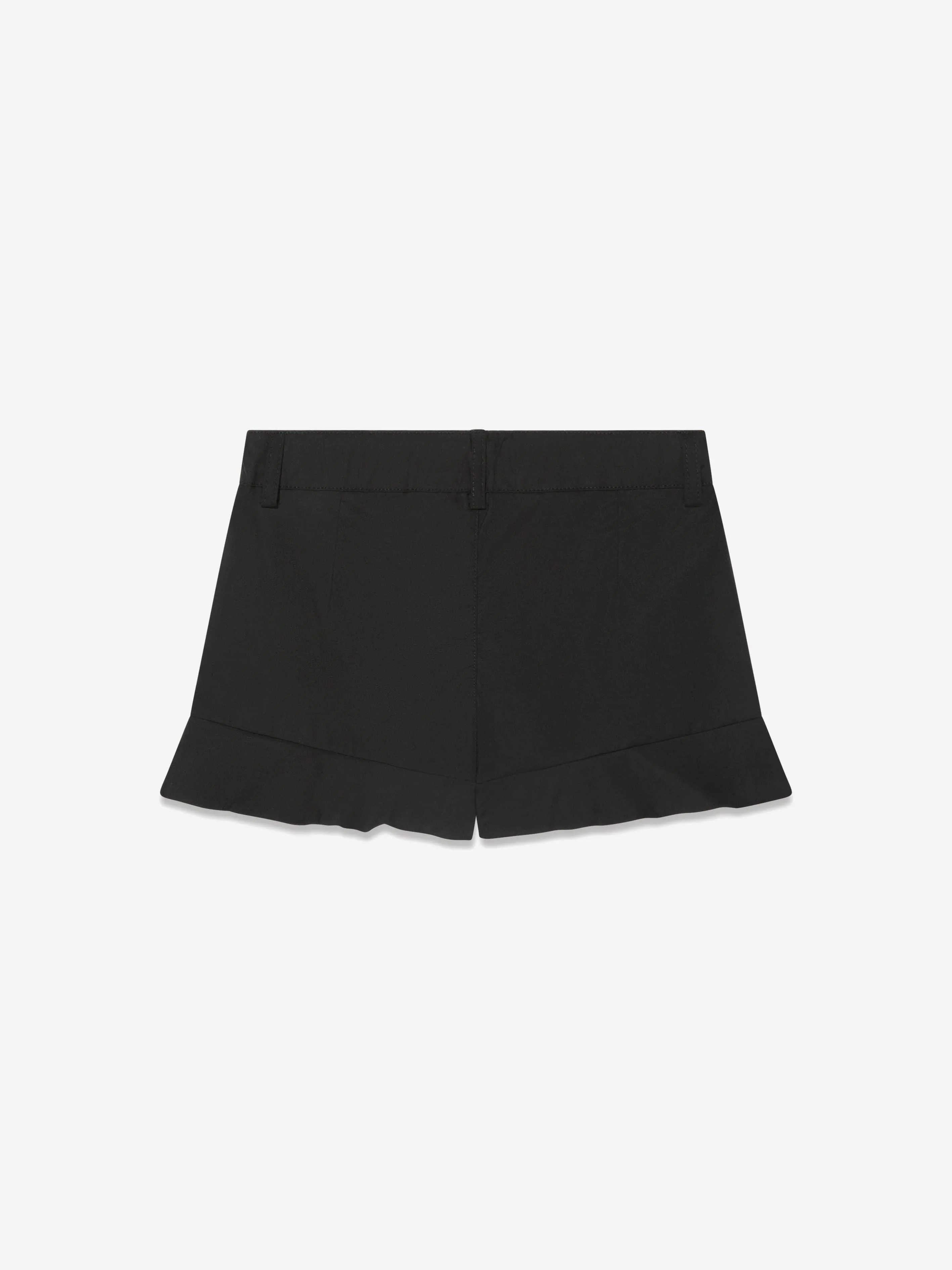 Moschino Girls Logo Ruffle Shorts in Black