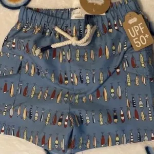 Mud pie swim shorts with fishing Lewers