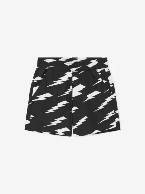 Neil Barrett Boys Thunderbolt Shorts in Black