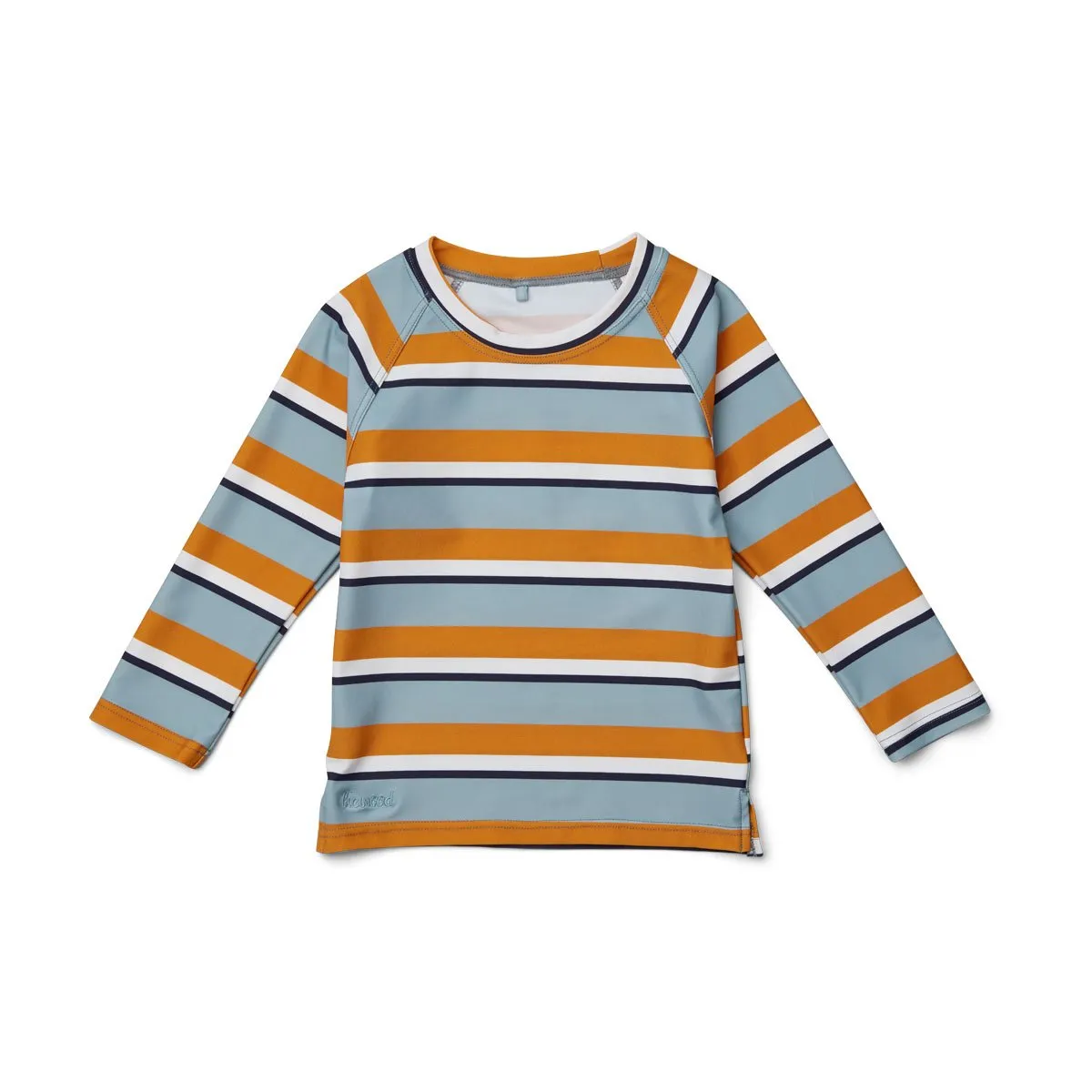 Noah Swim Tee - Stripe: Sea blue/mustard/creme de la creme