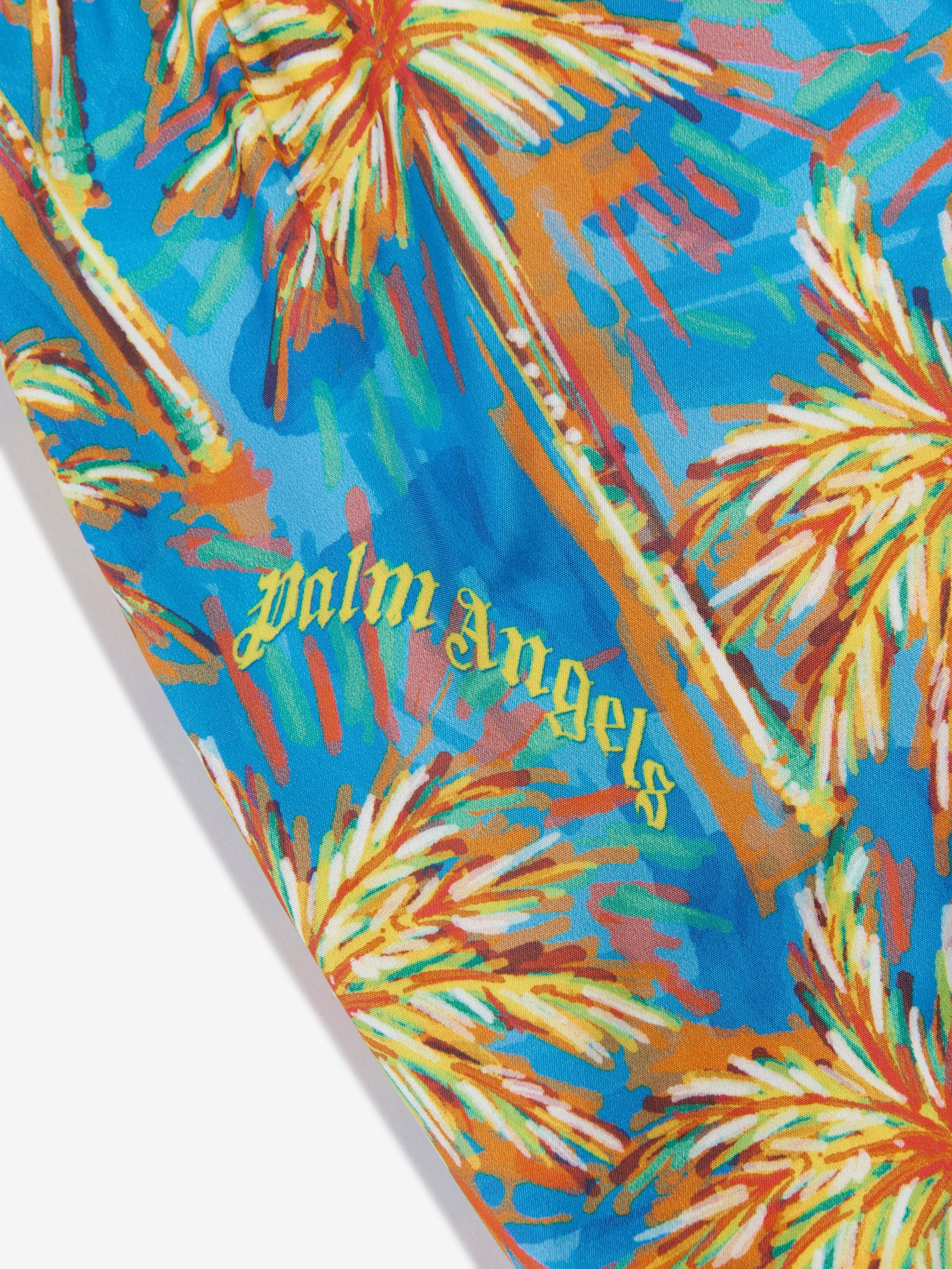 Palm Angels Boys AOP PA Palms Swim Shorts in Blue