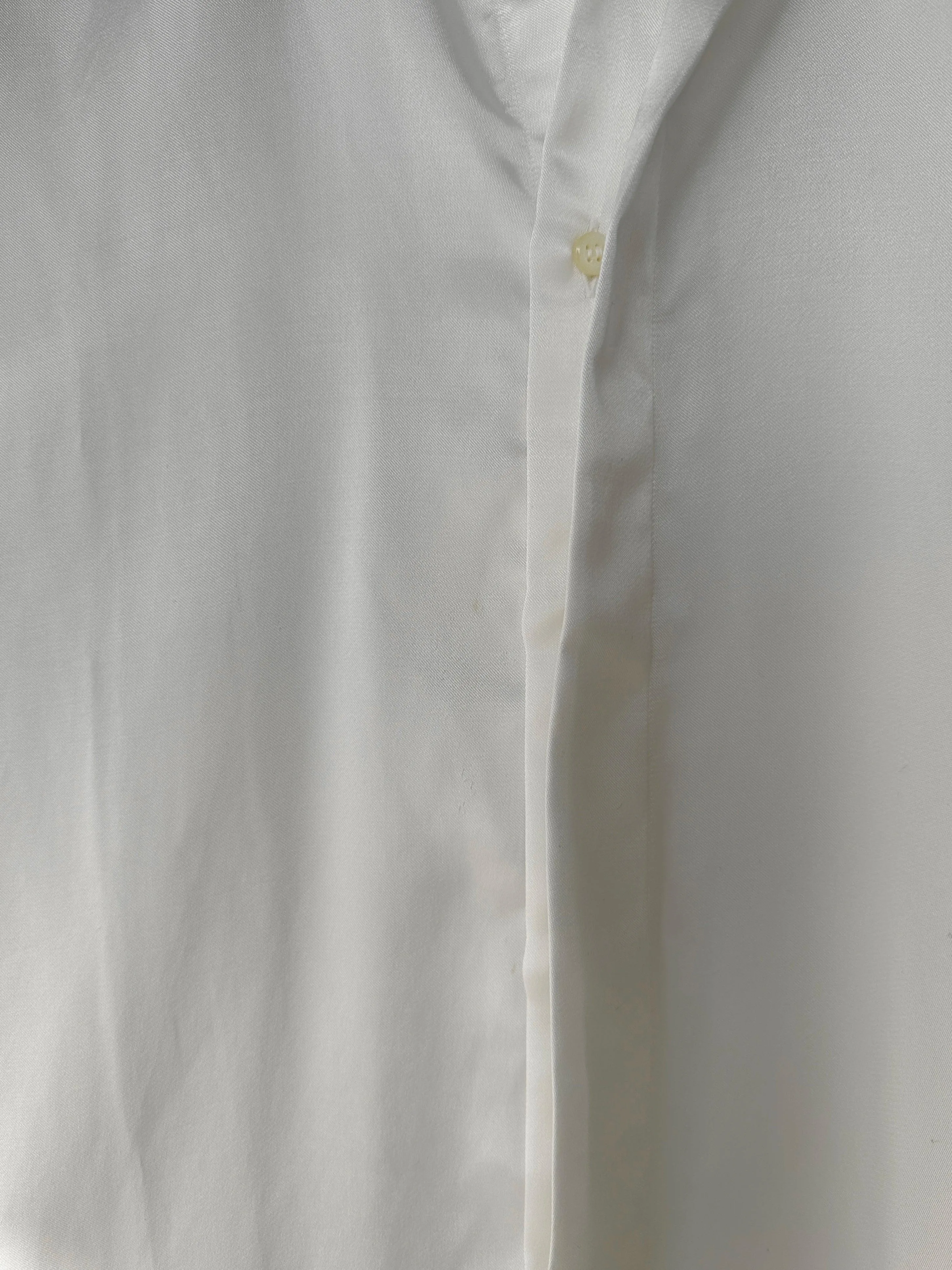 Pierre Cardin Cotton Satin Collarless Dress Shirt - L