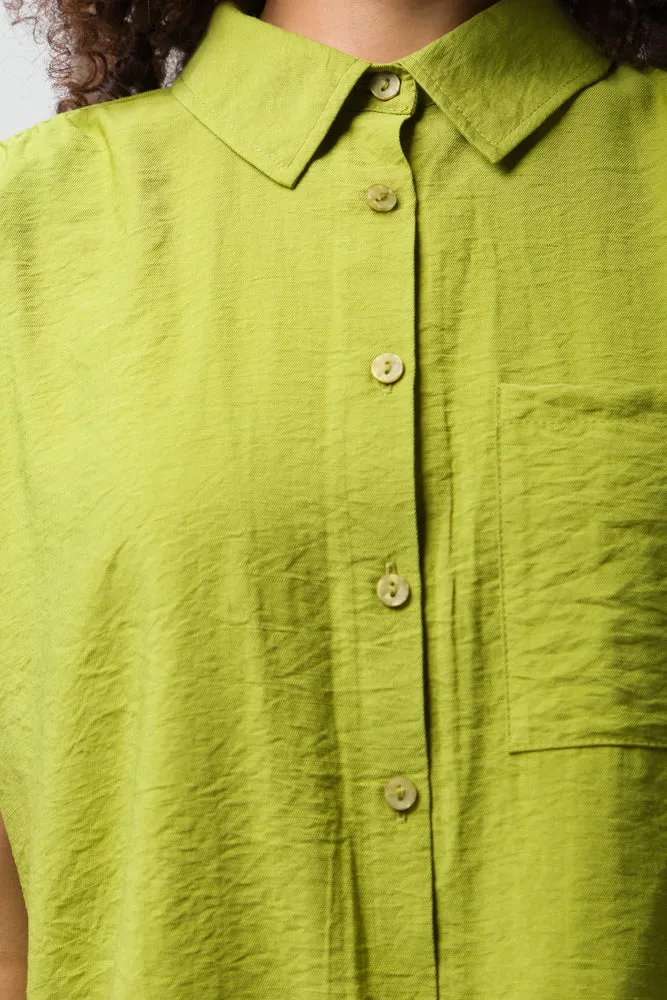 Polyvisc Sslv Shirt One Pkt Chartreuse