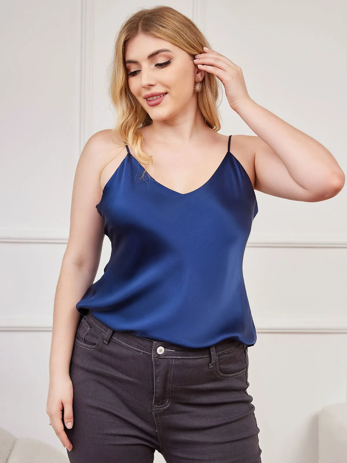 Pure Silk Spaghetti Strap Plus Size Camisole