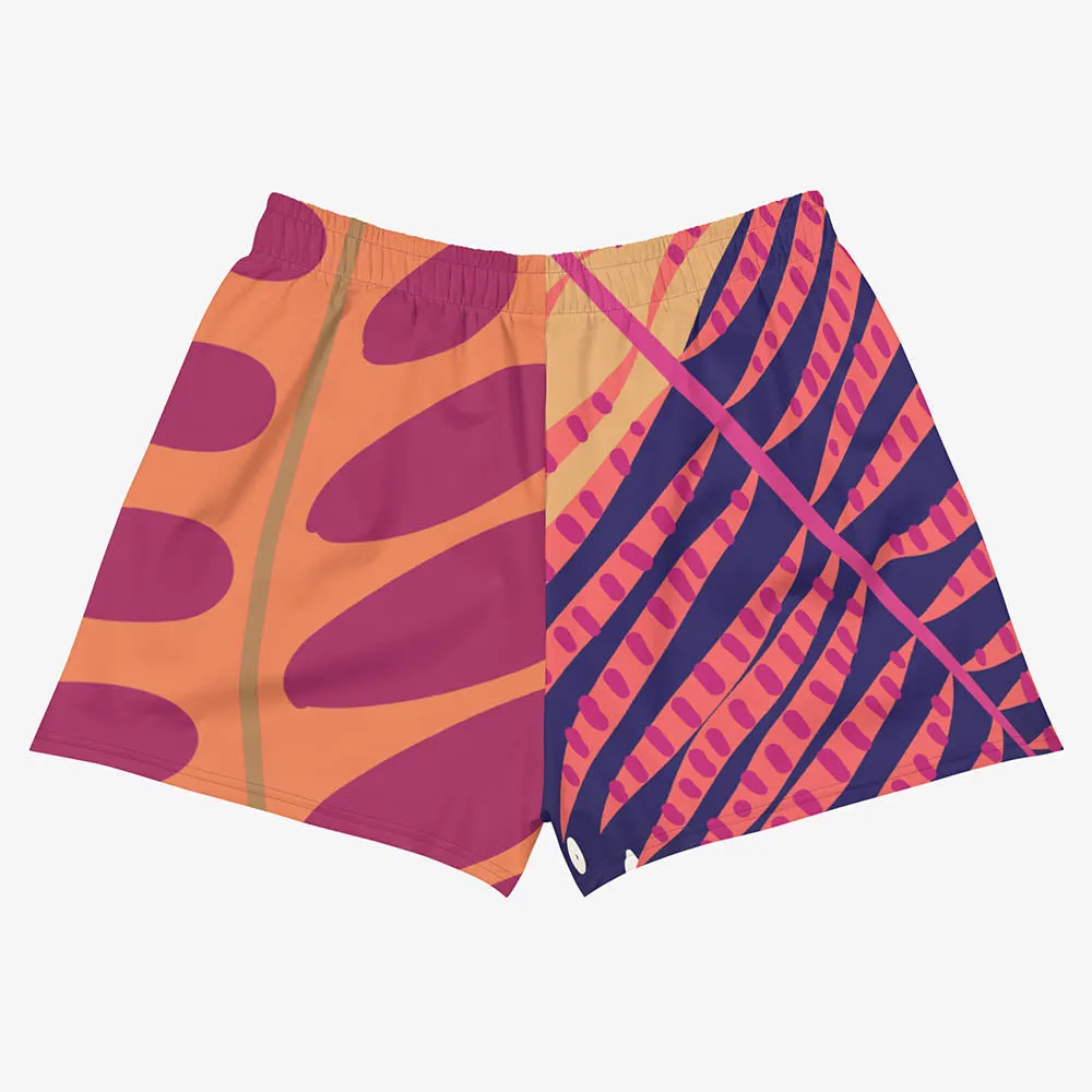 Recycled Breathy Shorts "Tropics" Purple/Burgundy