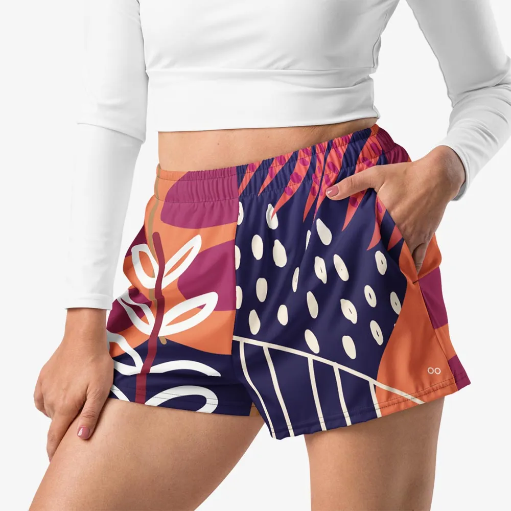 Recycled Breathy Shorts "Tropics" Purple/Burgundy