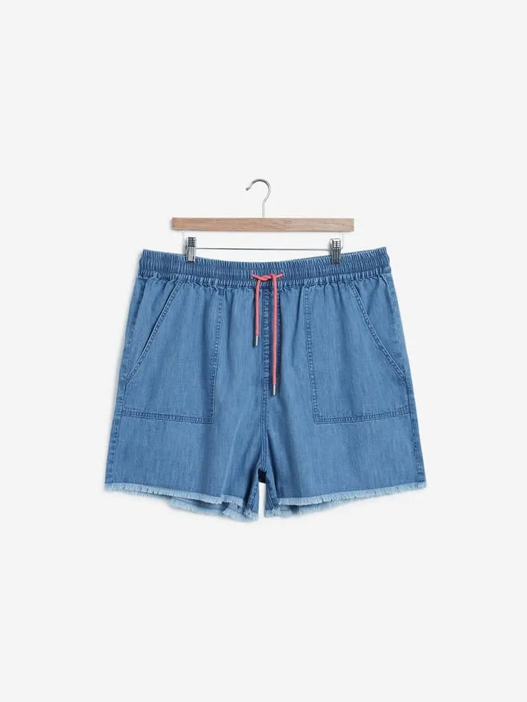 Sassy Soda Curves Blue Denim Shorts