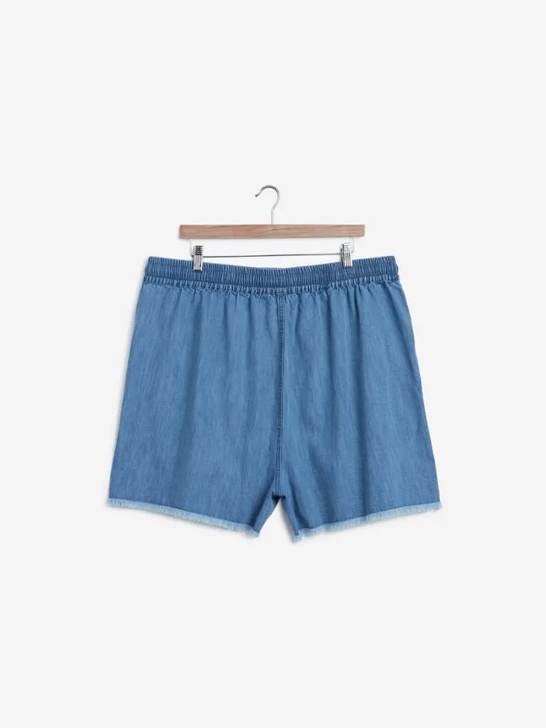 Sassy Soda Curves Blue Denim Shorts