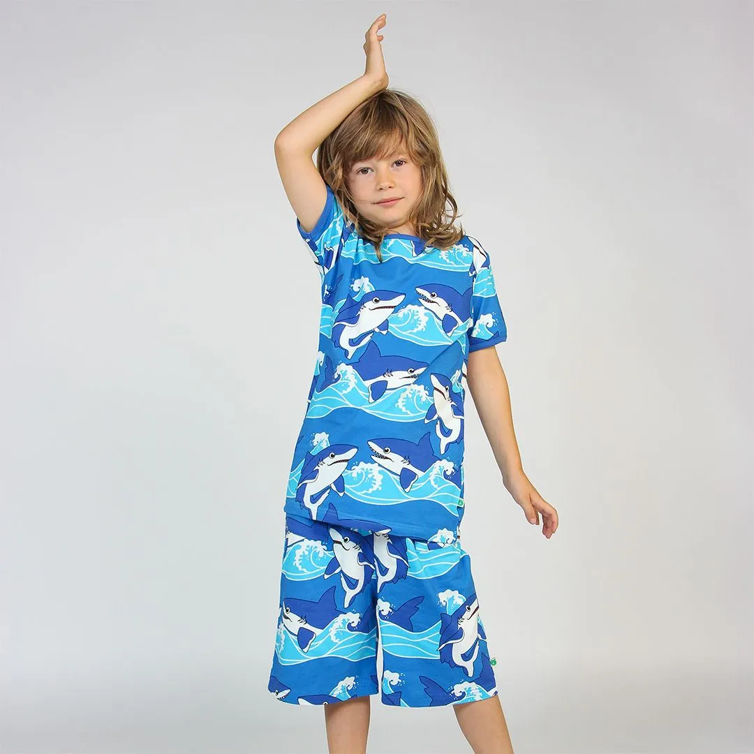 Sharks Shorts in Brilliant Blue - 2 Left Size 2-3 & 11-12 years