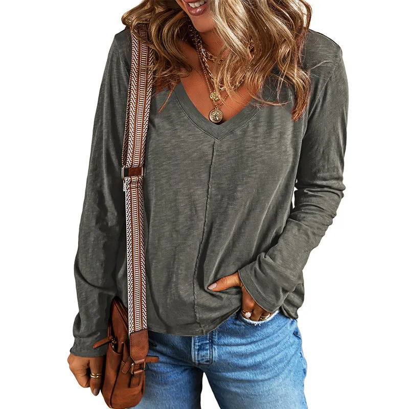 Simple Pullover Long Sleeve Sweater Shirt